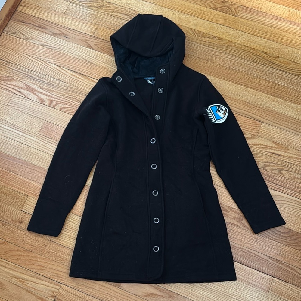KUHL Black Hooded Coat